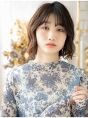 アッシュオリーブ前下がりボブウェットヘアc6戸頭20代30代40代