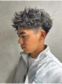ツイストパーマ　ホワイトメッシュ　波巻きパーマ　八王子