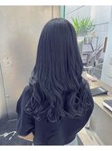 福岡 ブリーチ ブルーブラック ネイビー 暗髪 コリアンブラック