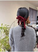 中間から上め編み下ろしヘアアレンジ♪ブライダルお呼ばれ二次会