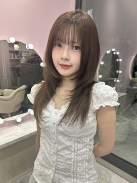 アディション 新宿(ADITION) 顔周り前髪カット×韓国艶ベージュで垢抜け美人/髪質改善/新宿n