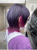 ハイトーン/デザインカラー/ピンク系カラー/ウルフカット