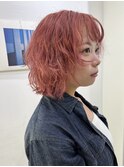 下北沢ブリーチカラーデザインカラーペールピンクベージュカラー