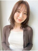秋カラーブリーチなし美髪叶う大人ミディアムレイヤーp北浦和