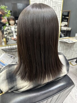 アローズ 久留米店(arose) 小顔大人可愛い外ハネシルキーベージュミディ20代30代40代