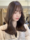 くびレイヤーハッシュカットイメチェン似合わせカットフルバング
