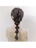 結婚式参列ヘアセット　編み下ろし　玉ねぎヘア