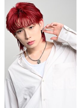 リップスヘアー 銀座(LIPPS hair) シースルーマッシュ赤髪