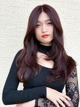 ニューヨークニューヨーク 海老江店(NYNY) 小顔前髪ワンカールくびレイヤーカット黒髪ネビージュ