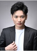 大人30代七三かきあげパーマ