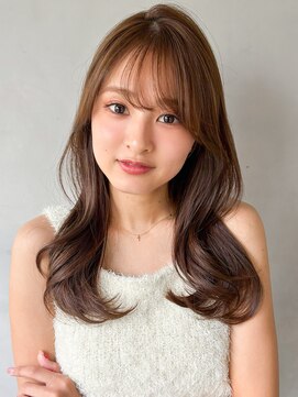 キリ 表参道(kyli) セミディ美髪小顔カットエアリーカールモテ髪前髪斜めバング