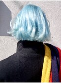 ホワイトブルー ミニボブ ケアブリーチ