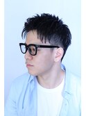 アップバング束感ショートビジカジ4.5ミリツーブロック