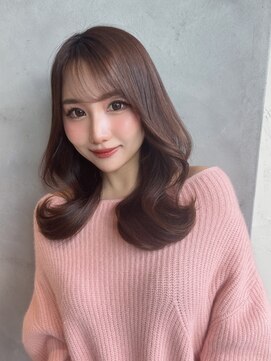 美髪レイヤーカット/顔まわりレイヤー/くびれミディアムレイヤー