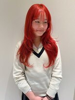 エンター 天神店(ENTER) ブリーチカラー/オレンジレッド/レイヤーカット/ロング