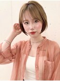 ◎小顔イメチェンレイヤーボブくびれベージュサイドバング前髪