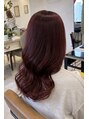 ラボヌールヘアーグレース 門前仲町店(La Bonheur hair grace) 門前仲町/くびれミディ/くびれレイヤー/シースルー/暖色/レッド