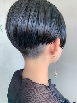 テトヘアー(teto hair) 刈り上げ、ハンサムショート、ネイビー、ローライト