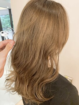 ウノプリール 茶屋町店(unopulir) 【濱口】ダブルカラー　ミルクティーベージュ