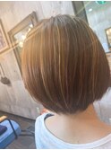 ナチュラルボブ前髪ありイメチェン20代30代40代50代ショートボブ