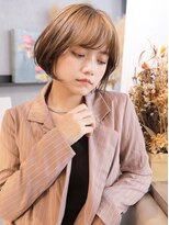 ハーバーズ バイ エムスラッシュ 鎌倉由比ヶ浜(Harbors by M.SLASH)&nbsp;■鎌倉/ミルクティアッシュ/艶カラー/ミニボブ/前下がり55-2