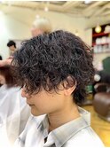 【sho】センターパート/メンズパーマ/ウルフ/波巻きパーマ