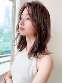 30代/40代/小顔ヘア/前髪/こなれミディ