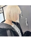 ブロンドボブハイトーンボブケアブリーチダブルカラー