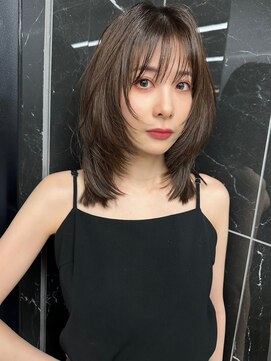 サイン 表参道(SIGN) 韓国ヘアーハッシュカットレイヤーカットグレージュブリーチ無し