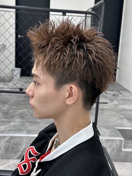 ジェントル(GENTLE) ブラウンスパイキーショートパーマ