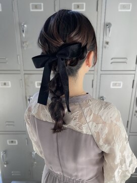 ソピ 名古屋名駅(sopi by invitation) リボンアレンジ 編み下ろしアレンジ 結婚式アレンジ☆