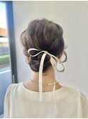 20代30代大人可愛い♪お呼ばれゆるふわお団子アレンジ
