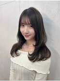 ★簡単巻きワンカールレイヤーカットミディアムブラウン