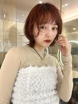 マイル 渋谷(mile)&nbsp;ブリーチなしオレンジブラウン/ボブウルフ