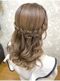 清楚◇編み込みリボンハーフ