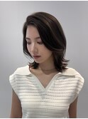 大人フェミニンフェイスレイヤー外ハネミディアム♪
