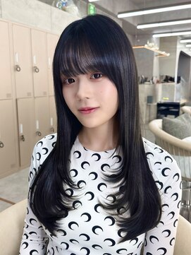 ロンドホットリップ 立川(Lond hot lip) レイヤーカット/黒髪/ネイビー/ブルーブラウン/韓国巻/立川