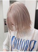 1638ホワイトアッシュミルクブラウン韓国レイヤーボブ