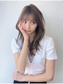 レイヤーカット/シナモンベージュ/顔まわり/後れ毛