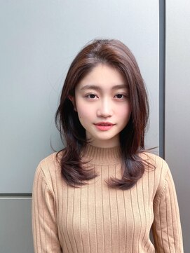 トニーアンドガイ 原宿店(TONI & GUY) 大人可愛いワンカールセミロング　チョコレート　透明感カラー