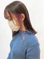 ヘアーメイクオズ(hair make O/S)&nbsp;ヘアメイクオズ＆佐藤魁人　インナーカラーピンク