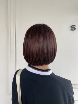 サラ ビューティー サイト 古賀店(SARA Beauty Sight) ブリーチなし透明感カラー/暖色系カラー/オレンジブラウン/ボブ