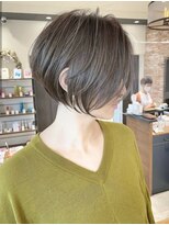大人可愛い小顔ひし形クビレ丸み20代30代40代大人ショート(蘭)