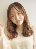 シアーベージュセミロングミックス巻き/顔まわり/イルミナカラー