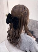 編み込みハーフアップ【クランソア】ヘアセット/心斎橋