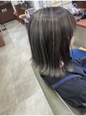 ブリーチオンカラー　バレイヤージュ風メッシュ