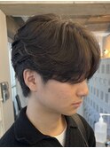大人ナチュラルセンターパートツーブロックニュアンスパーマ緩め
