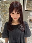 【レイヤーカット+暖色艶カラー】