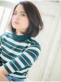 mod's姪浜/ダークアッシュワンレンワンカールかきあげボブディj