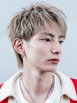 オーシャントーキョー 大阪(OCEAN TOKYO)&nbsp;ハイライトミルクティーベージュツーブロックメンズマッシュ